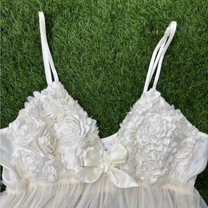 Flora by Flora Nikrooz White coquette babydoll lingerie slip dress
